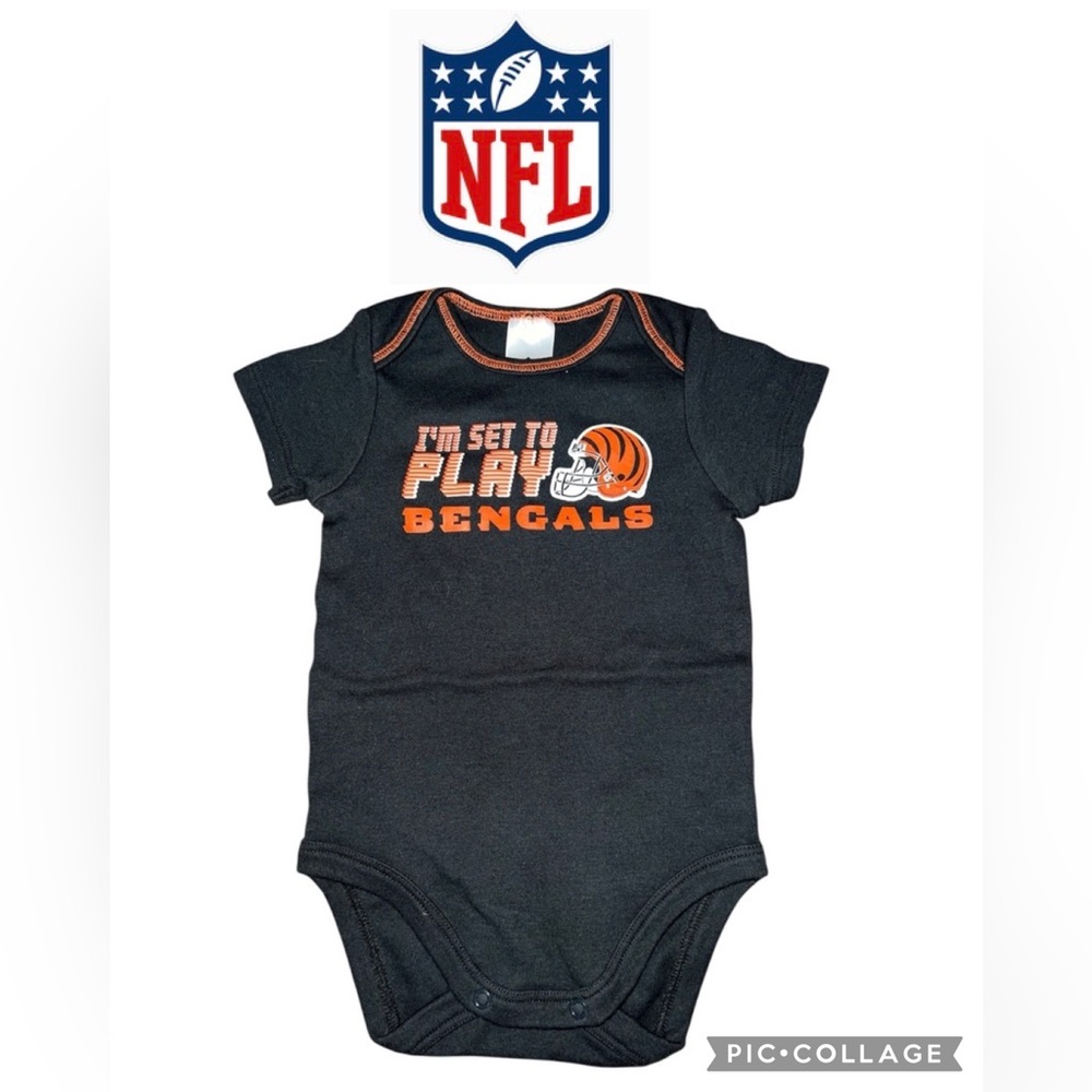 😊NFL Bengals Black and Orange Infant Bodysuit